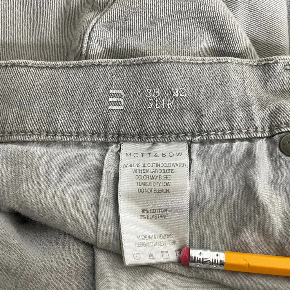 Mott & Bow Mercer Slim Fit Stretch Denim Jeans Mens 38x32 Light Grey Cotton EUC - Picture 5 of 7